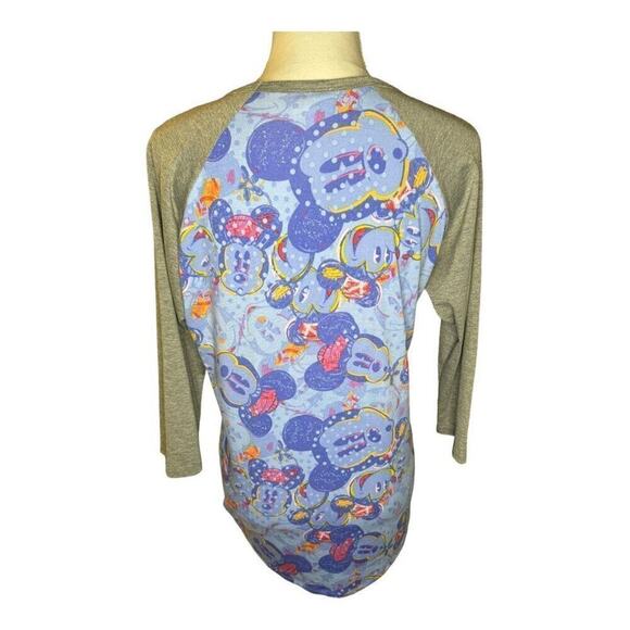 LuLaRoe Randy Women’s Small Purple & Gray Mickey Mouse Tee - Picture 3 of 6